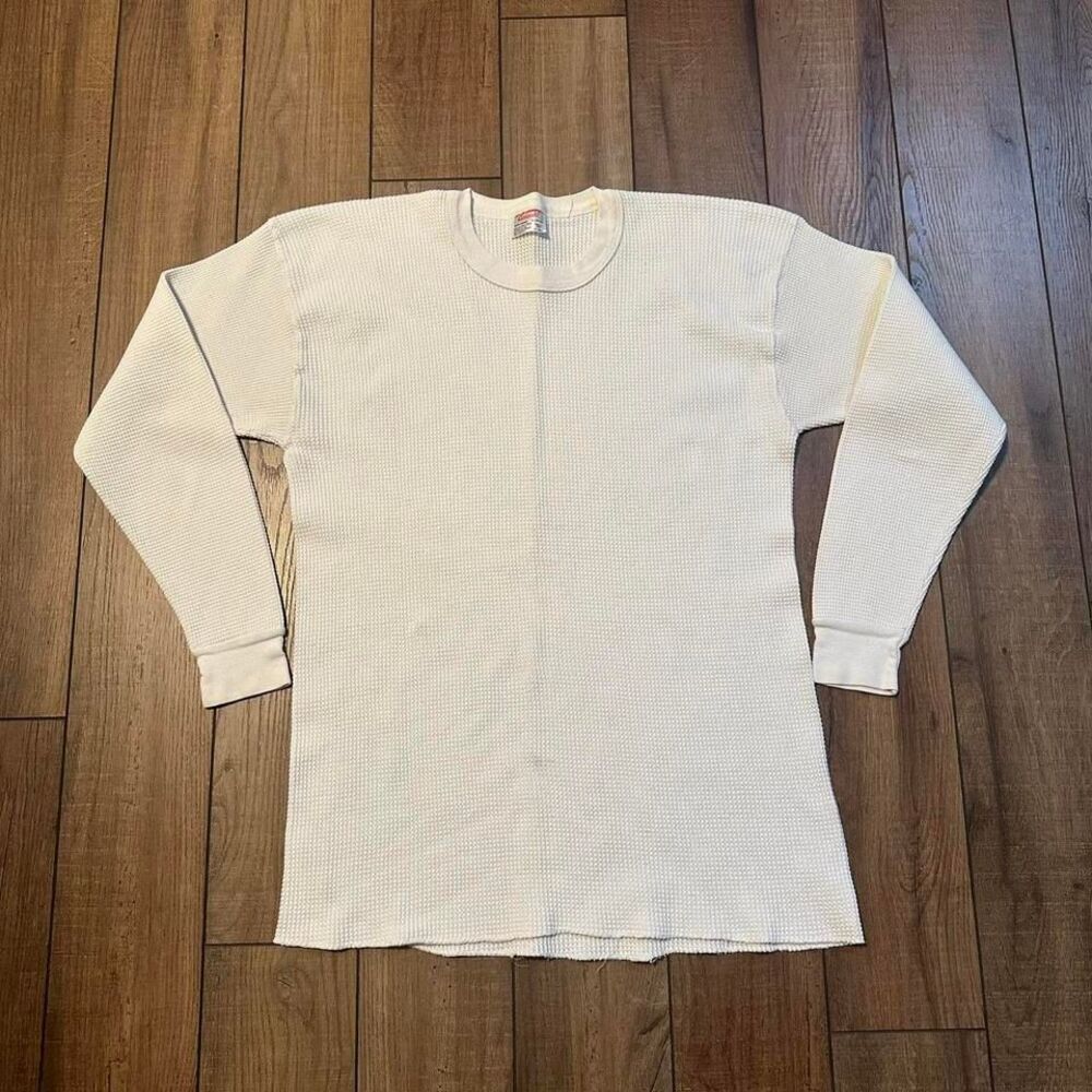 Vintage Coleman made in USA thermal white long sleeve shirt XL
